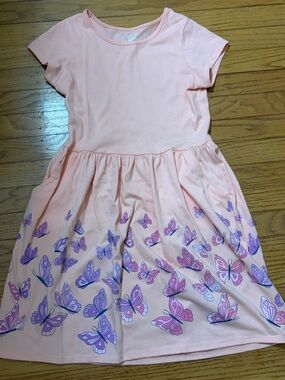 jumping beans Pink Dress with Purple & Pink Butterfly Print